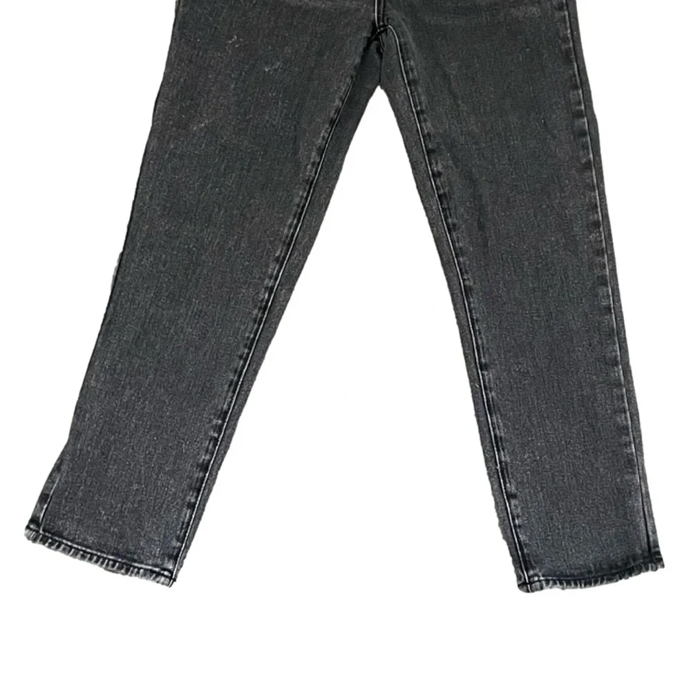 Pacsun Mom Denim Jeans 25 Dark Gray Straight Leg Whiskering Casual Pockets - Picture 3 of 8